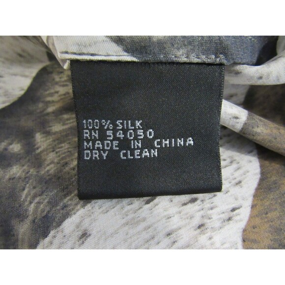 Anne Klein Suit 100% Silk Womens Size 12 Animal Abstract Print Blouse Ruffle VTG - Picture 10 of 11